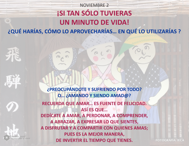 ¡Si tan solo tuvieras un minuto de vida!
